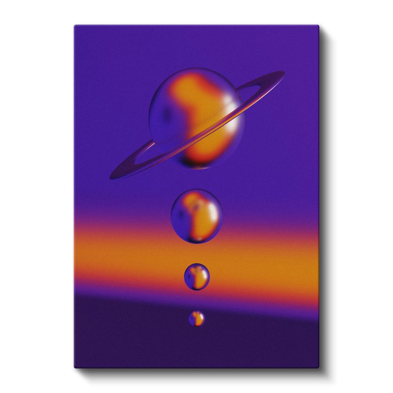 Kozmik Gezegenler - Mor Uzay Derinliği Kanvas Tablo