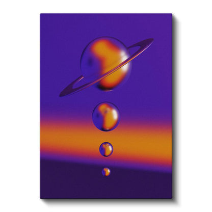 Kozmik Gezegenler - Mor Uzay Derinliği Kanvas Tablo