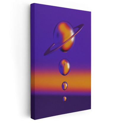 Kozmik Gezegenler - Mor Uzay Derinliği Kanvas Tablo