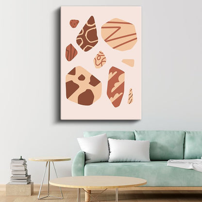 Toprak Formları - Organik Soyut Şekiller Kanvas Tablo