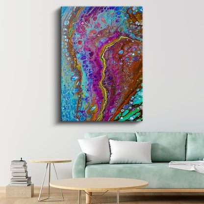 Kozmik Akış - Renkli Kabarcıklar ve Dalgalar Kanvas Tablo