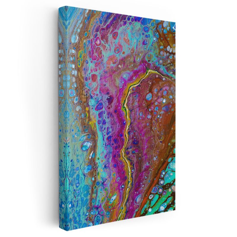 Kozmik Akış - Renkli Kabarcıklar ve Dalgalar Kanvas Tablo