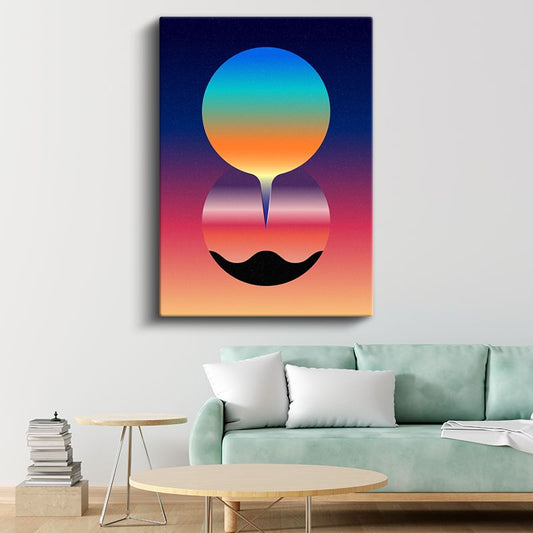 Gün Batımı Gezegeni - Geometrik Gradyan Daireler Kanvas Tablo