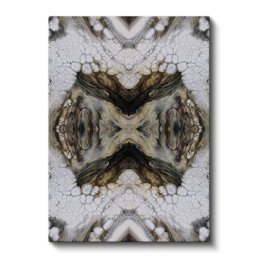 Simetrik Desen - Mermer Efektli Kaleidoskop Kanvas Tablo