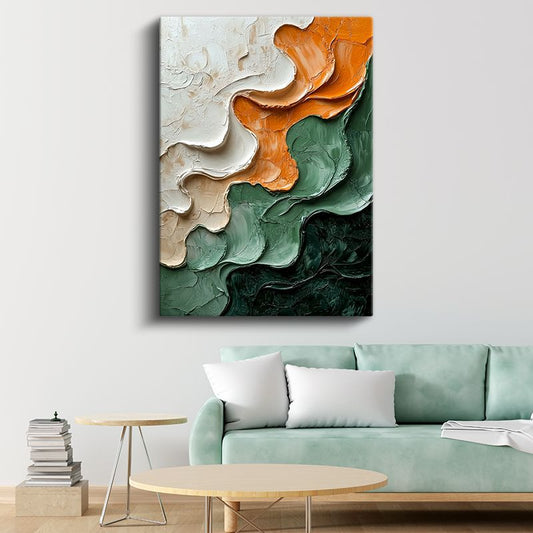 Organik Akış - Dokulu Soyut Renk Geçişleri Kanvas Tablo