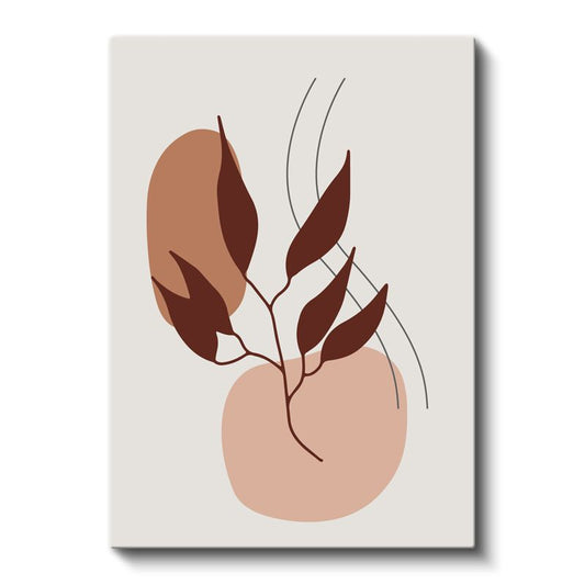 Botanik Harmoni - Minimalist Yaprak Desenleri Kanvas Tablo