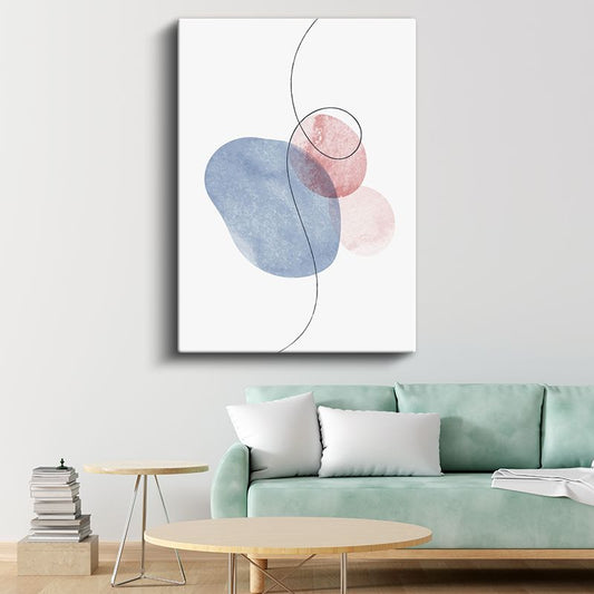 Renkli Dalgalanma - İnce Çizgilerle Soyut Kompozisyon Kanvas Tablo