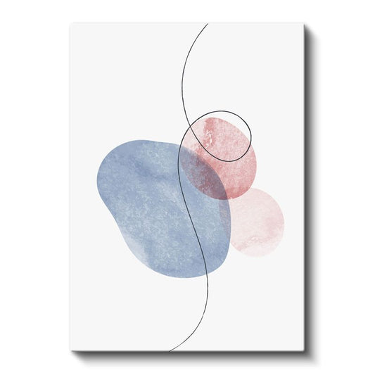 Renkli Dalgalanma - İnce Çizgilerle Soyut Kompozisyon Kanvas Tablo