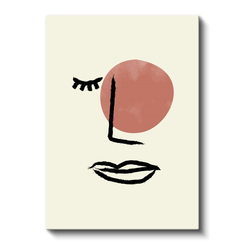 Soyut Portre - Minimalist Çizgisel Yüz İfadesi Kanvas Tablo