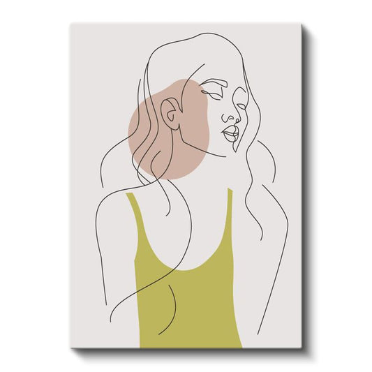 Zarif Siluet - Minimalist Çizgilerle Kadın Portresi Kanvas Tablo
