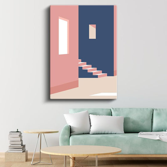 Üç Sütun - Mimari Işık Gölge ve Geometrik Formlar Kanvas Tablo