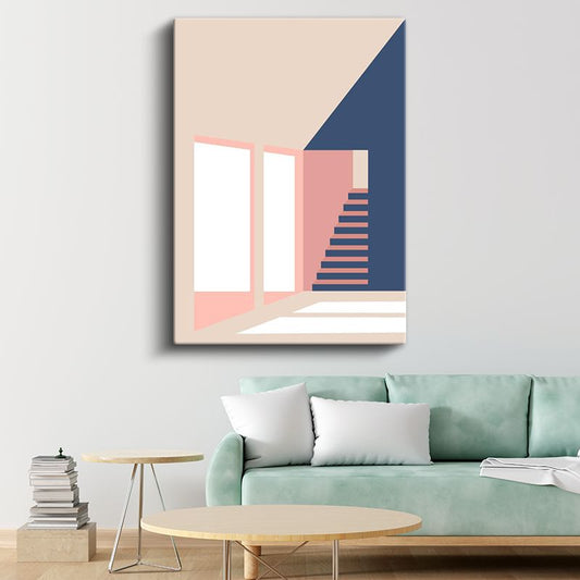 Soyut Manzara - Minimalist Dağlar ve Gökyüzü Kanvas Tablo