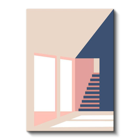 Soyut Manzara - Minimalist Dağlar ve Gökyüzü Kanvas Tablo