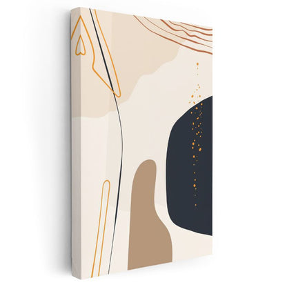 Akışkan Çizgiler - Kontrast Renkli Soyut Şekiller Minimalist Kanvas Tablo