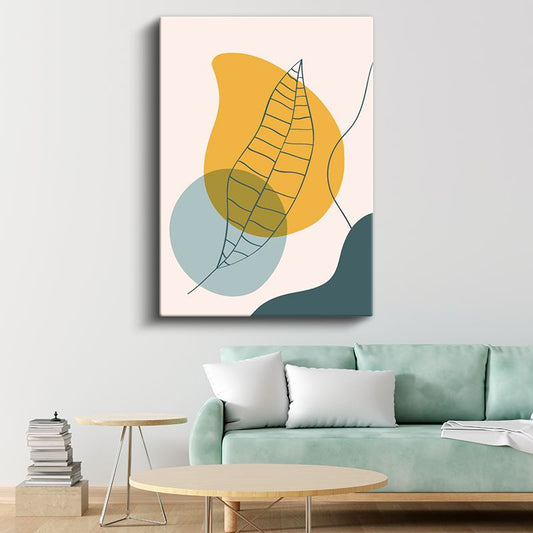 Yaprak Anatomisi - Modern Geometrik Desen Kanvas Tablo