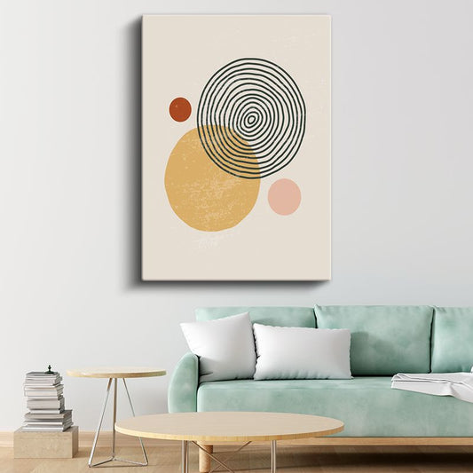 Spiral Desen - Geometrik Daireler Kompozisyonu Kanvas Tablo