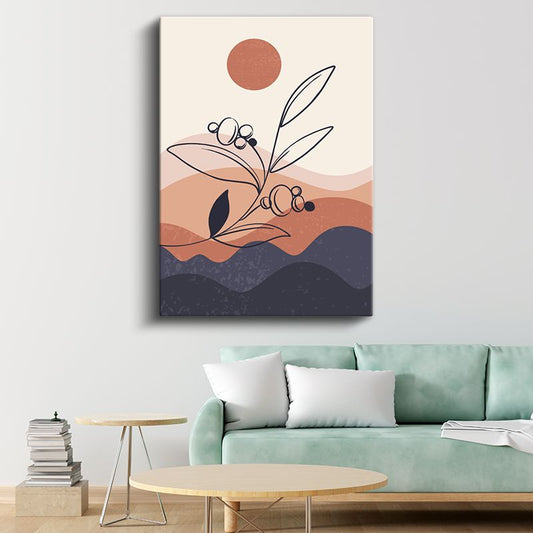 Zarif Dallar - Minimalist Çizgilerle Doğa Yorumu Kanvas Tablo