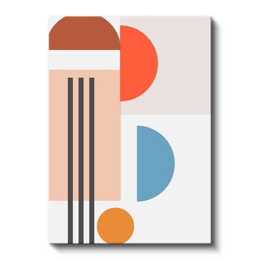 Renkli Yarım Daireler - Modern Geometrik Tasarım Kanvas Tablo