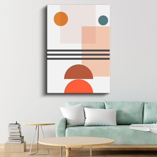 Soyut Katmanlar - Geometrik Denge Kompozisyonu Kanvas Tablo