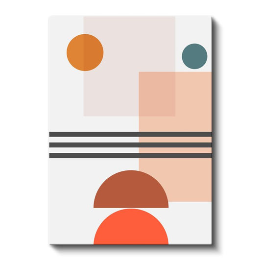 Soyut Katmanlar - Geometrik Denge Kompozisyonu Kanvas Tablo