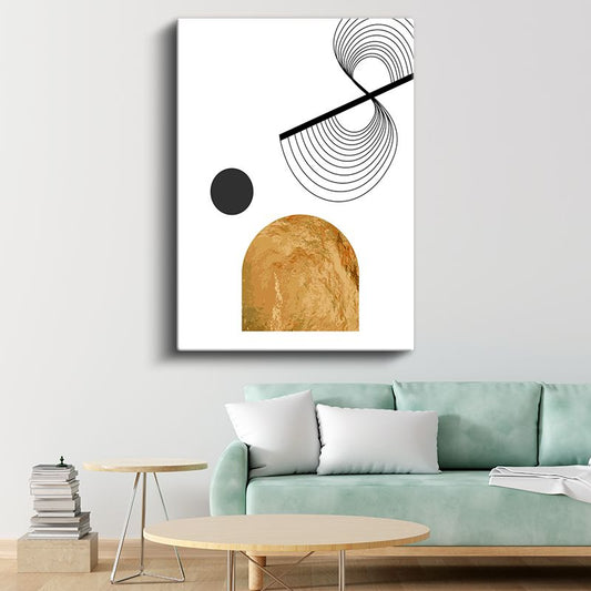 Soyut Denge Kompozisyonu - Modern Geometrik Formlar Kanvas Tablo