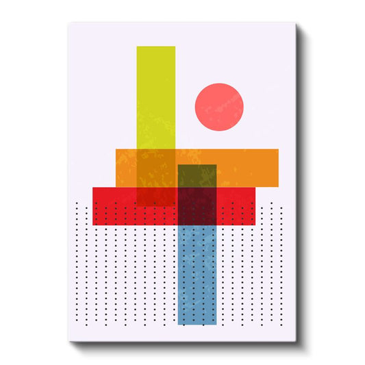 Renkli Katmanlar - Soyut Geometrik Kompozisyon Kanvas Tablo