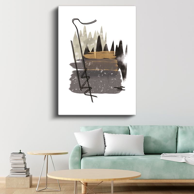 Soyut Manzara - Geometrik Çizgiler Kompozisyon Kanvas Tablo