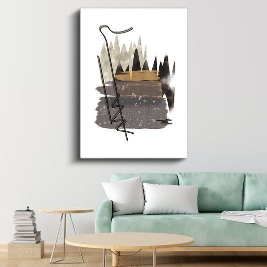 Soyut Manzara - Geometrik Çizgiler Kompozisyon Kanvas Tablo