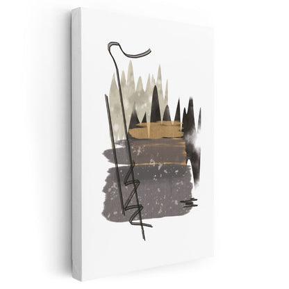 Soyut Manzara - Geometrik Çizgiler Kompozisyon Kanvas Tablo