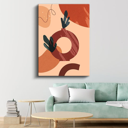 Soyut Daireler - Toprak Tonları Organik Formlar Kanvas Tablo