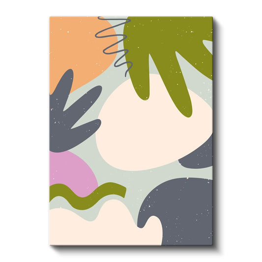 Yaprak Siluetleri - Pastel Soyut Harmoni Kanvas Tablo