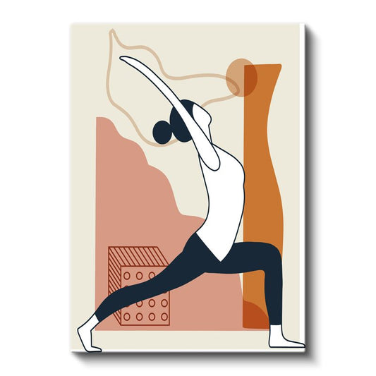 Zarafet Duruşu - Modern Çizgilerle Yoga Pozu Kanvas Tablo