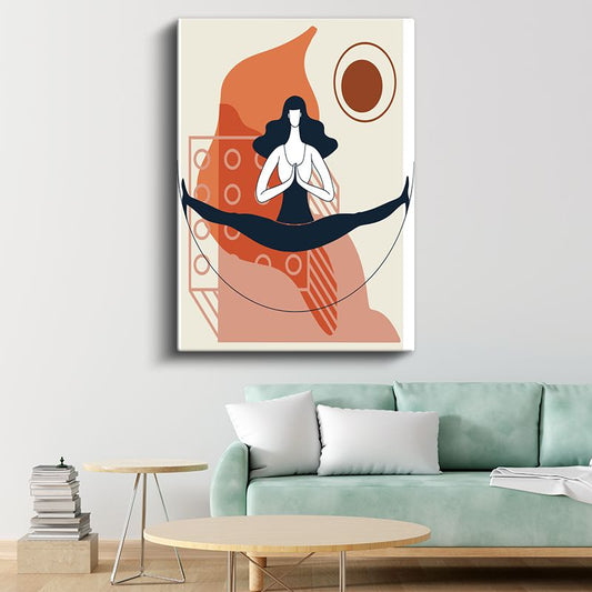 Ruhsal Denge - Minimalist Meditasyon Figürü Kanvas Tablo