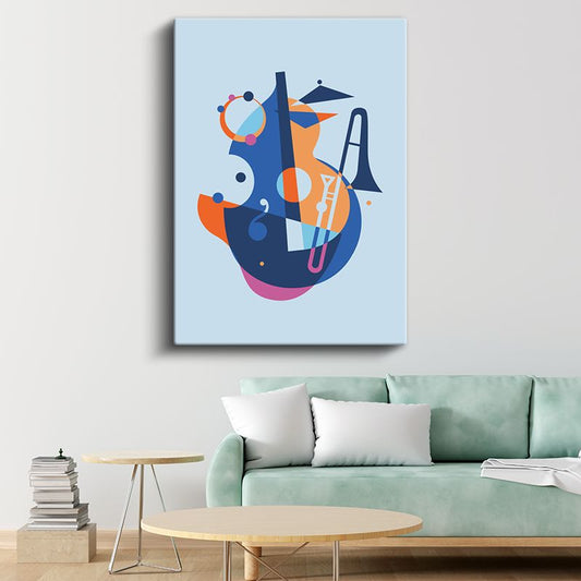 Ritim Dansı - Soyut Müzikal Kompozisyon Kanvas Tablo