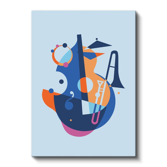 Ritim Dansı - Soyut Müzikal Kompozisyon Kanvas Tablo