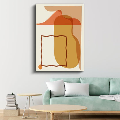 Akışkan Şekiller - Turuncu Tonlarda Modern Soyut Kompozisyon Kanvas Tablo
