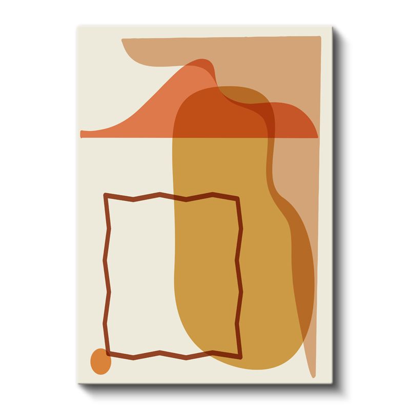 Akışkan Şekiller - Turuncu Tonlarda Modern Soyut Kompozisyon Kanvas Tablo