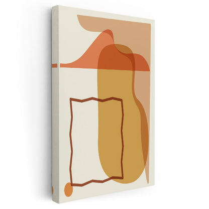 Akışkan Şekiller - Turuncu Tonlarda Modern Soyut Kompozisyon Kanvas Tablo