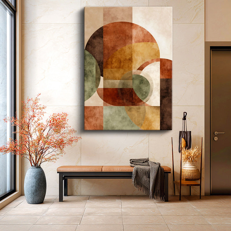 Dikey Kanvas Tablo Modern Daireler Modern Soyut Tablo Ev Ofis Duvar Dekoru