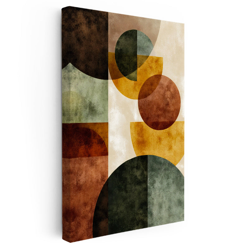 Dikey Kanvas Tablo Yarım Ay Formları Minimalist Soyut Tablo Ev Ofis Duvar Dekoru