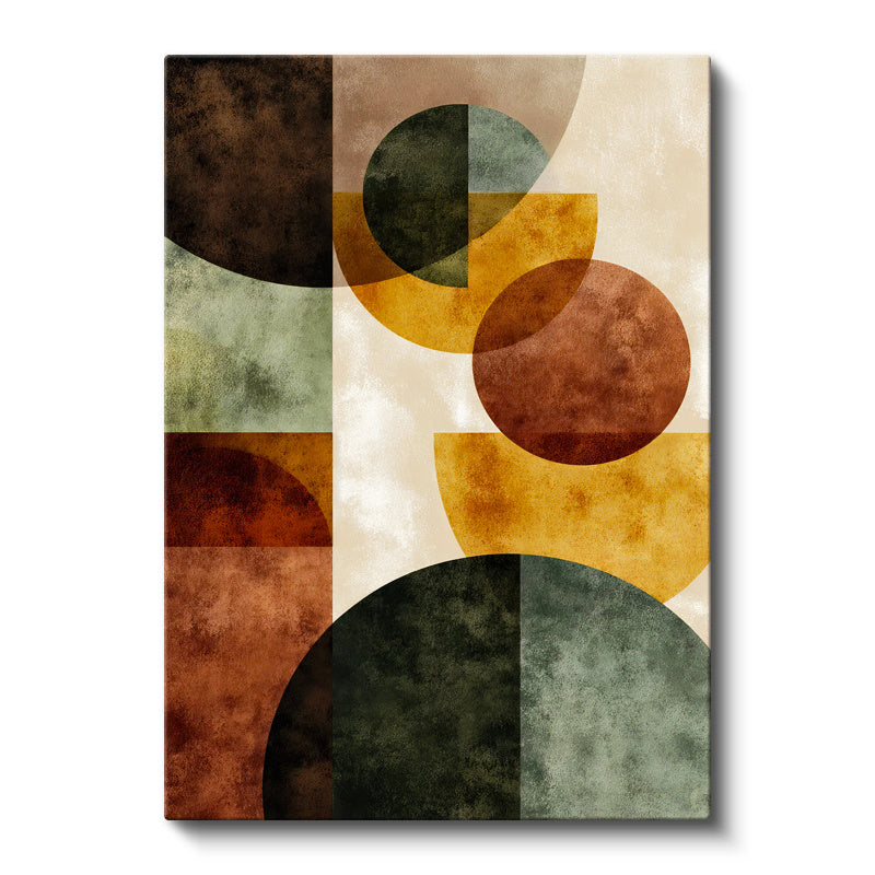 Dikey Kanvas Tablo Yarım Ay Formları Minimalist Soyut Tablo Ev Ofis Duvar Dekoru