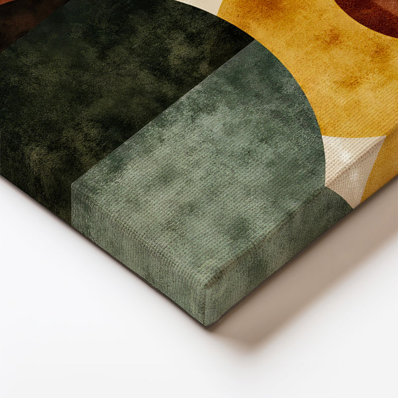 Dikey Kanvas Tablo Yarım Ay Formları Minimalist Soyut Tablo Ev Ofis Duvar Dekoru