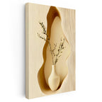 Dikey Kanvas Tablo Seramik Vazo Kuru Çiçek Bohem Tablo Ev Ofis Duvar Dekoru