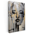 Dikey Kanvas Tablo Kadın Yüzü Silüeti Modern Sanat Tablo Ev Ofis Duvar Dekoru