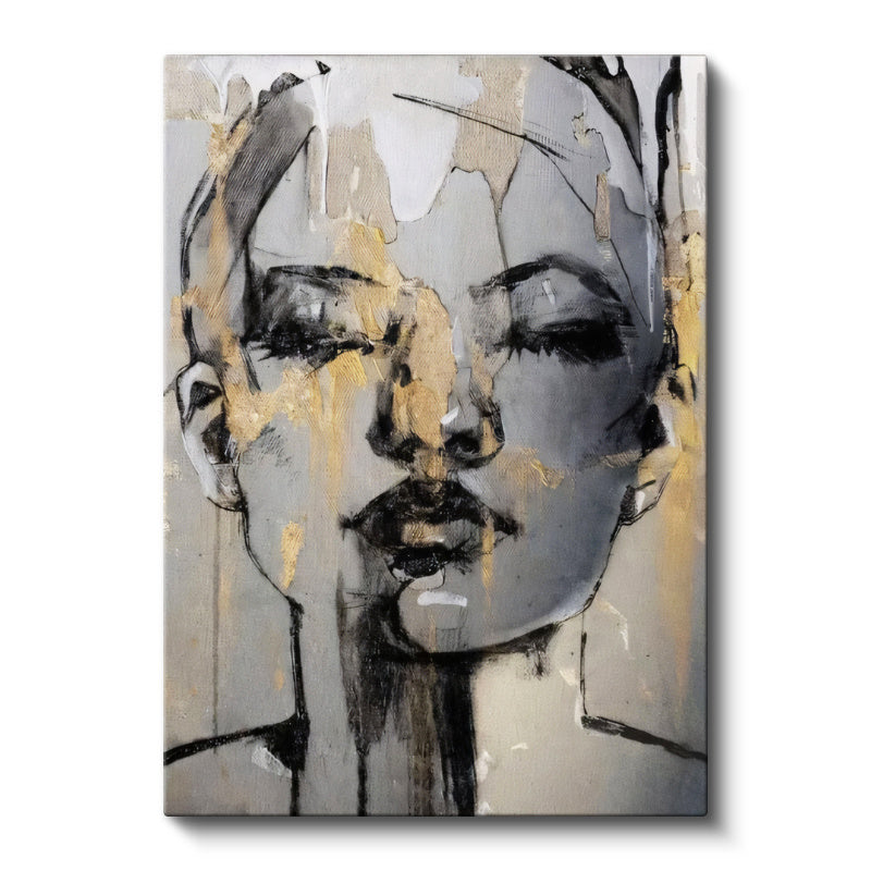 Dikey Kanvas Tablo Kadın Yüzü Silüeti Modern Sanat Tablo Ev Ofis Duvar Dekoru