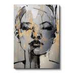 Dikey Kanvas Tablo Kadın Yüzü Silüeti Modern Sanat Tablo Ev Ofis Duvar Dekoru