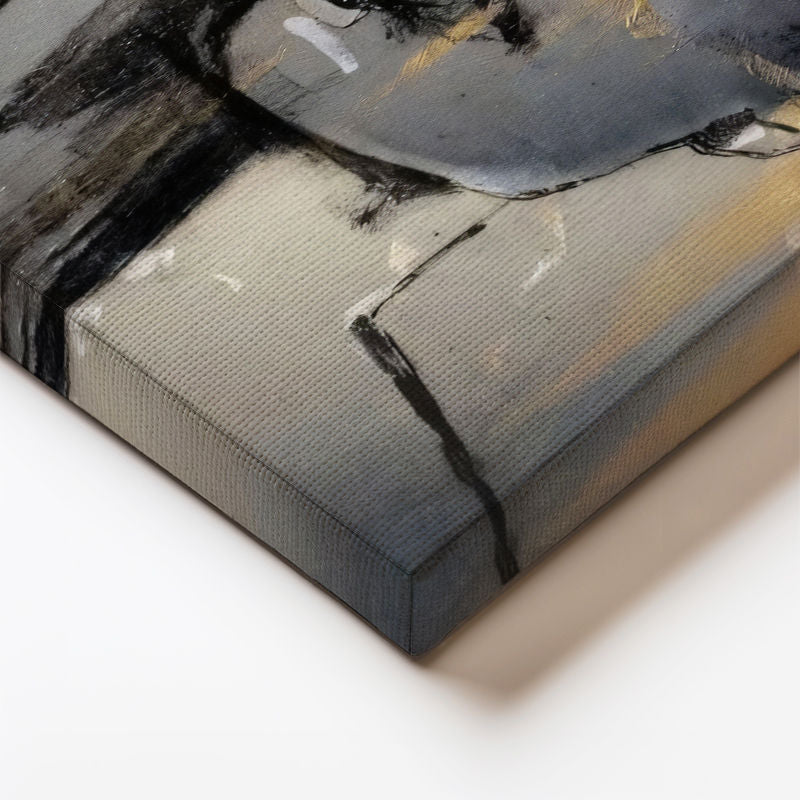 Dikey Kanvas Tablo Kadın Yüzü Silüeti Modern Sanat Tablo Ev Ofis Duvar Dekoru