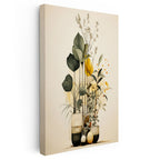 Dikey Kanvas Tablo Büyük Yapraklı Bitkiler Botanik Tablo Ev Ofis Duvar Dekoru