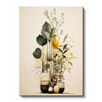 Dikey Kanvas Tablo Büyük Yapraklı Bitkiler Botanik Tablo Ev Ofis Duvar Dekoru