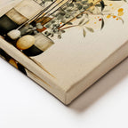 Dikey Kanvas Tablo Büyük Yapraklı Bitkiler Botanik Tablo Ev Ofis Duvar Dekoru